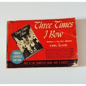 WW2 Armed Services Edition Complete Book # H-219💥THREE TIMES I BOW 🦅‎ 1943